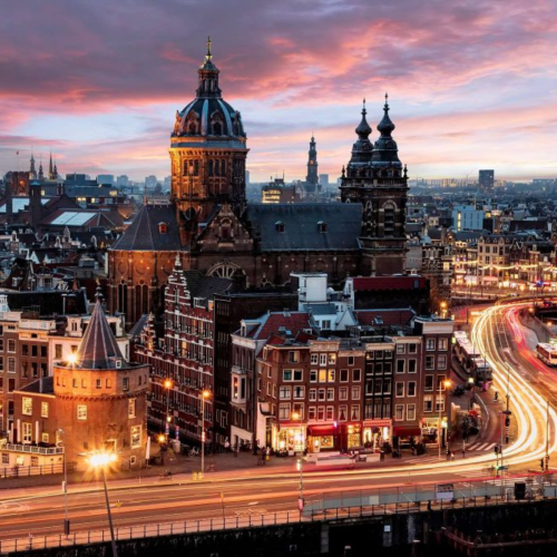 panoramic view of Amsterdam city
